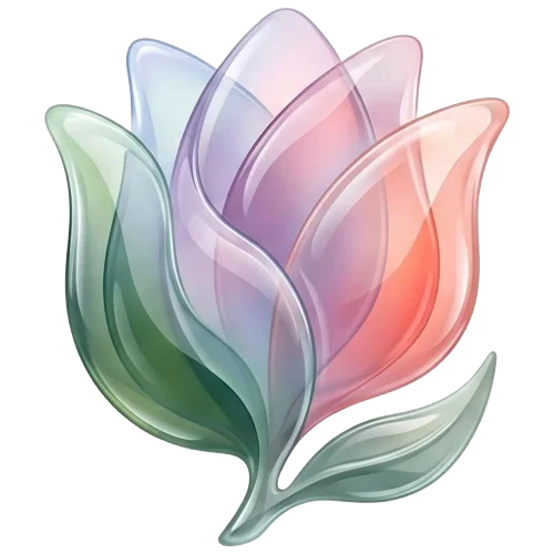 Logo de Florería Jardín Digital - Flores en forma de cristal